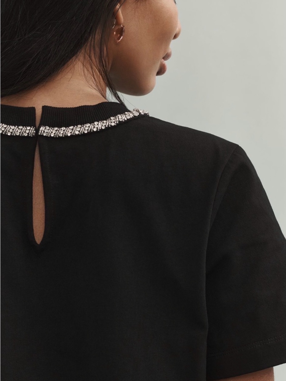 Anthropologie Maeve Rhinestone Bow Tee - Picture 3 of 11